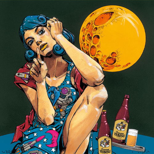 漫畫家荒木飛呂彥 X YEBISU啤酒⭐聯名美人畫啤酒罐&展覽9月登場